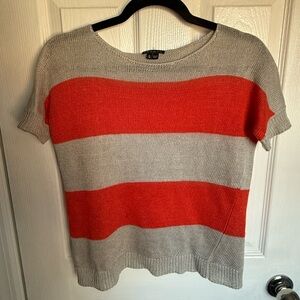 NWOT Theory size Small Women's Striped Sweater - Gray and orange